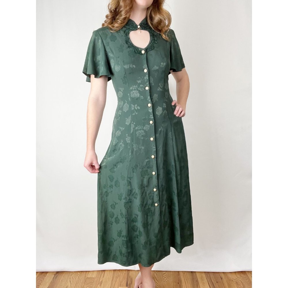 Vintage Victorian Cottagecore Gothic Corset Midi Maxi Dress Dark Fairycore Sexy - Picture 1 of 8